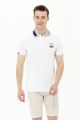 U.S. Polo Assn. Striped-Collar Polo Shirt for Men in White